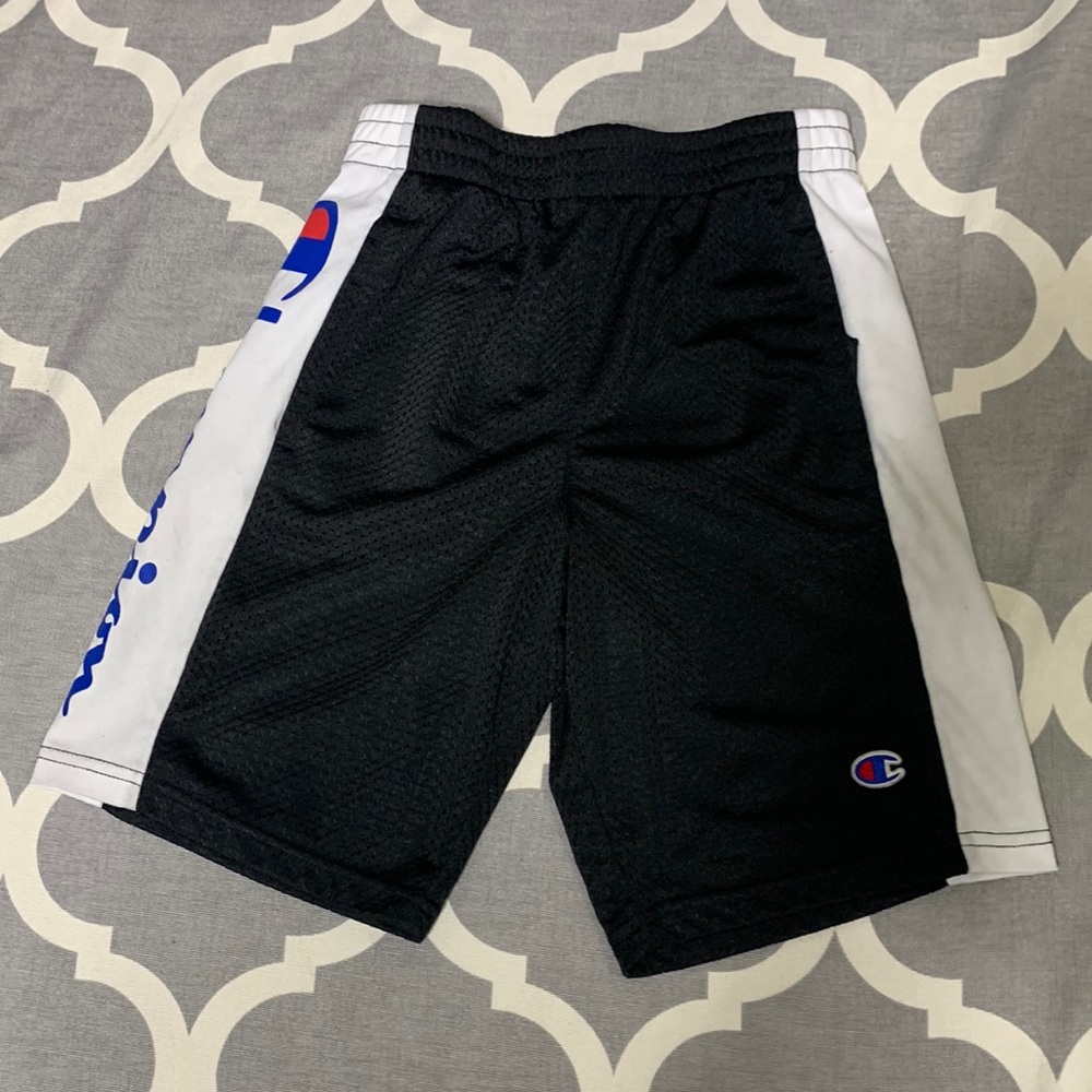 Champion boys basketball shorts size medium black and white